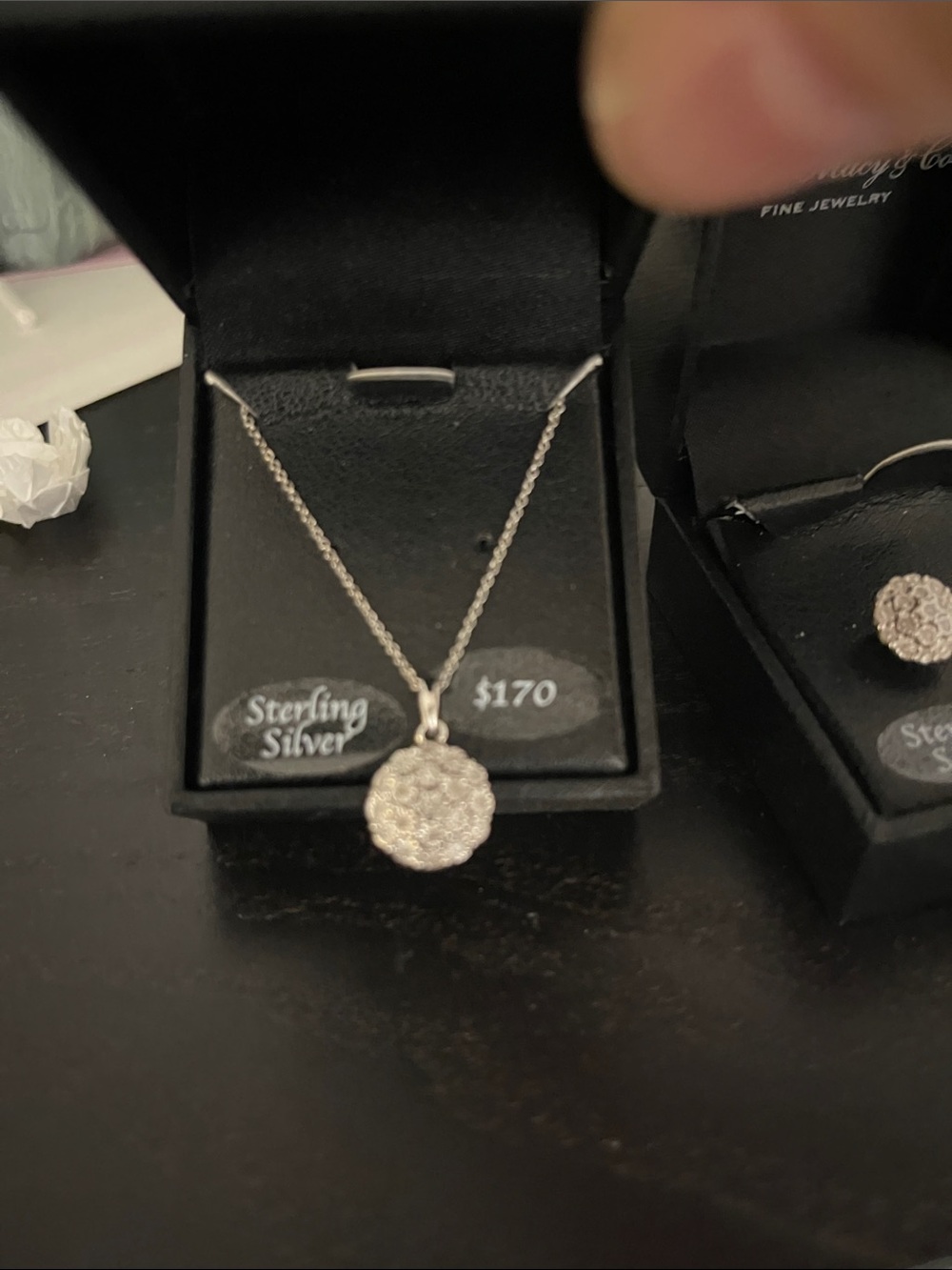Macy & Co. Sterling Silver Pendant Necklace and Stud Earrings - Picture 4 of 4
